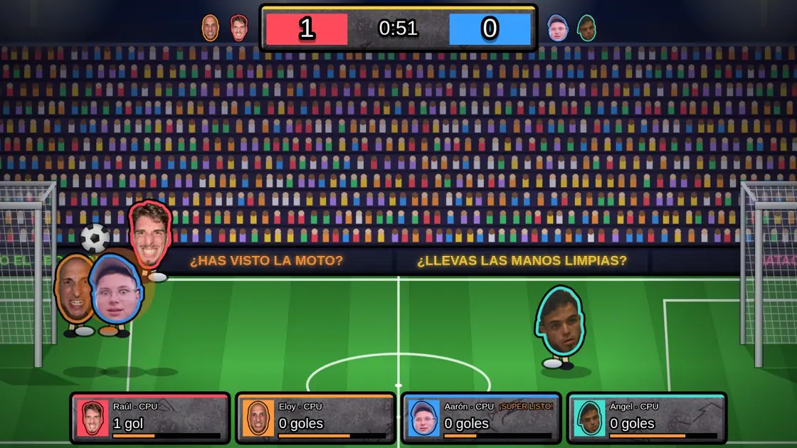 Captura del modo fútbol de cabezas